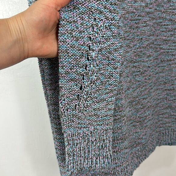 ❤️Last Chance Talbots Cotton Blend Speckled Yarn Knit Eyelet Pullover Size 1X - Picture 3 of 8